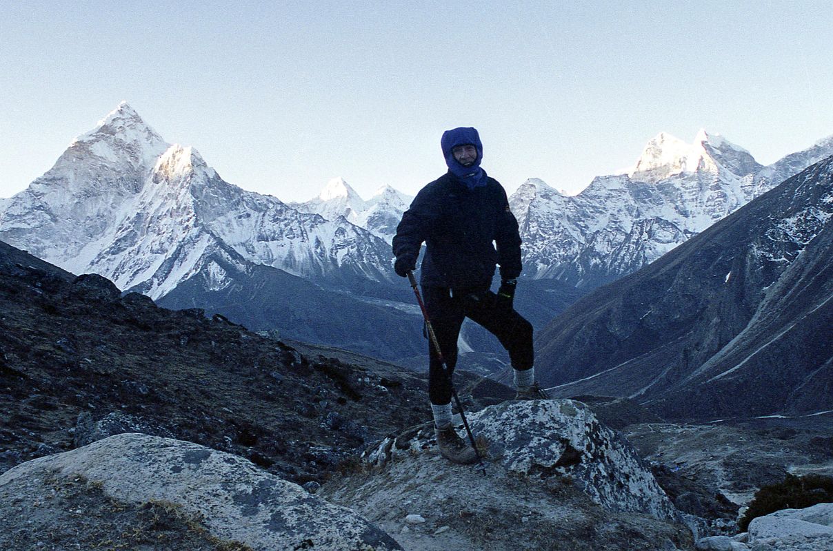 09 Jerome Ryan And Sunrise On Ama Dablam And Kangtega From Trek Above Dughla